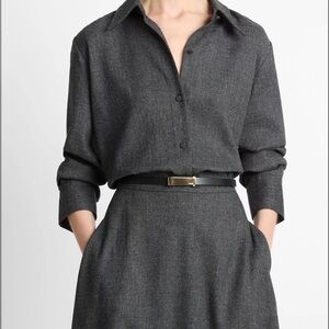 Vince Italian Jaspe Relaxed Button-Front Shirt